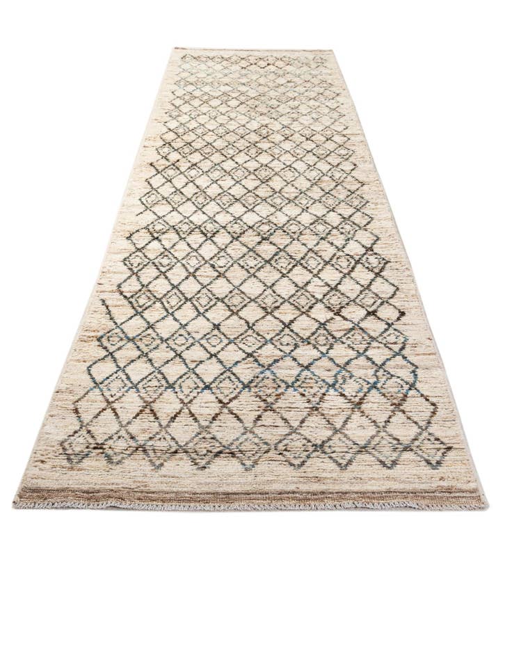 Detail image of  3' 2 x 15' 10  Hand Knotted Moroccan Wool Runner Rug