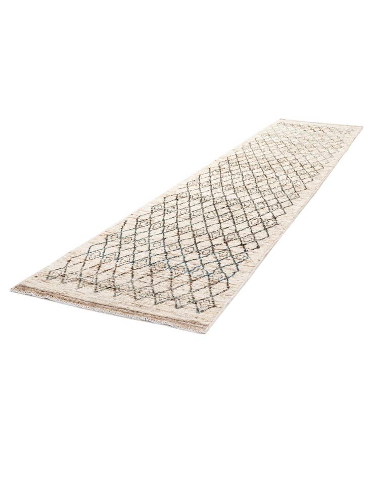 Detail image of  3' 2 x 15' 10  Hand Knotted Moroccan Wool Runner Rug