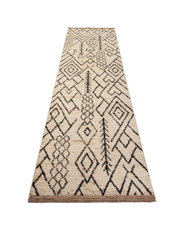 Detail image of  3' 4 x 16' 4  Hand Knotted Moroccan Wool Runner Rug