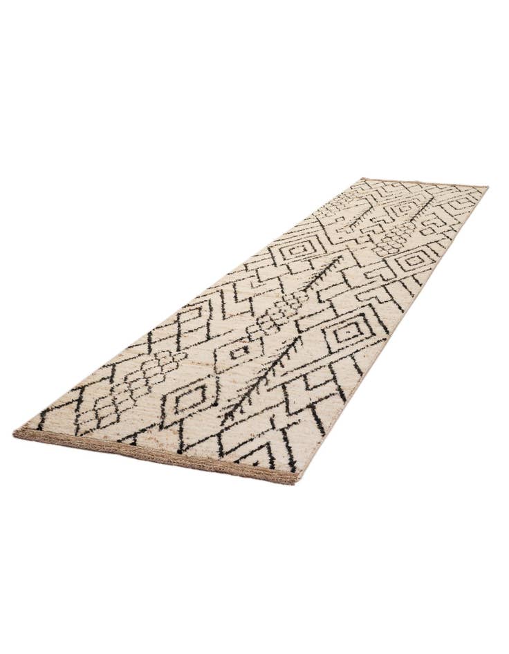 Detail image of  3' 4 x 16' 4  Hand Knotted Moroccan Wool Runner Rug