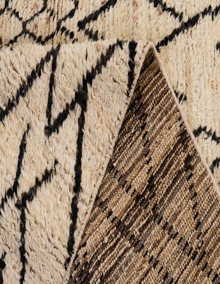 Detail image of  3' 4 x 16' 4  Hand Knotted Moroccan Wool Runner Rug