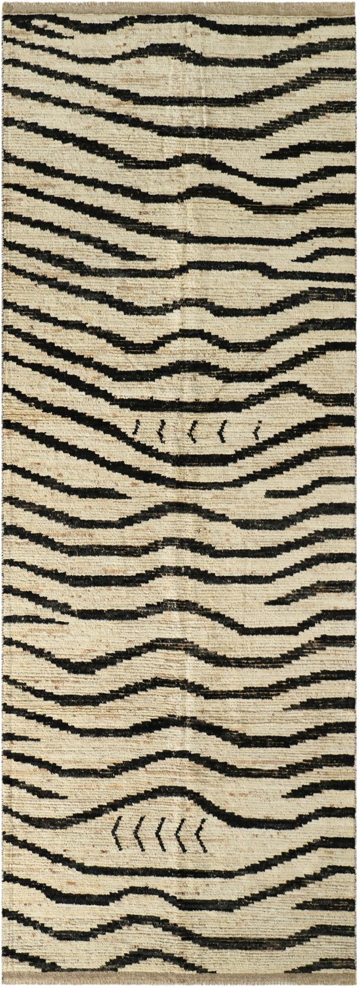  5' 1 x 13' 8  Hand Knotted Moroccan Wool Runner Rug