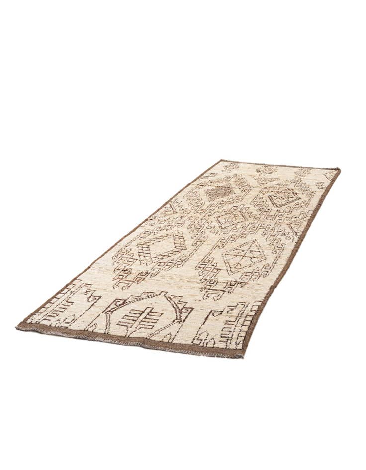 Detail image of  3' x 9' 11  Hand Knotted Moroccan Wool Runner Rug