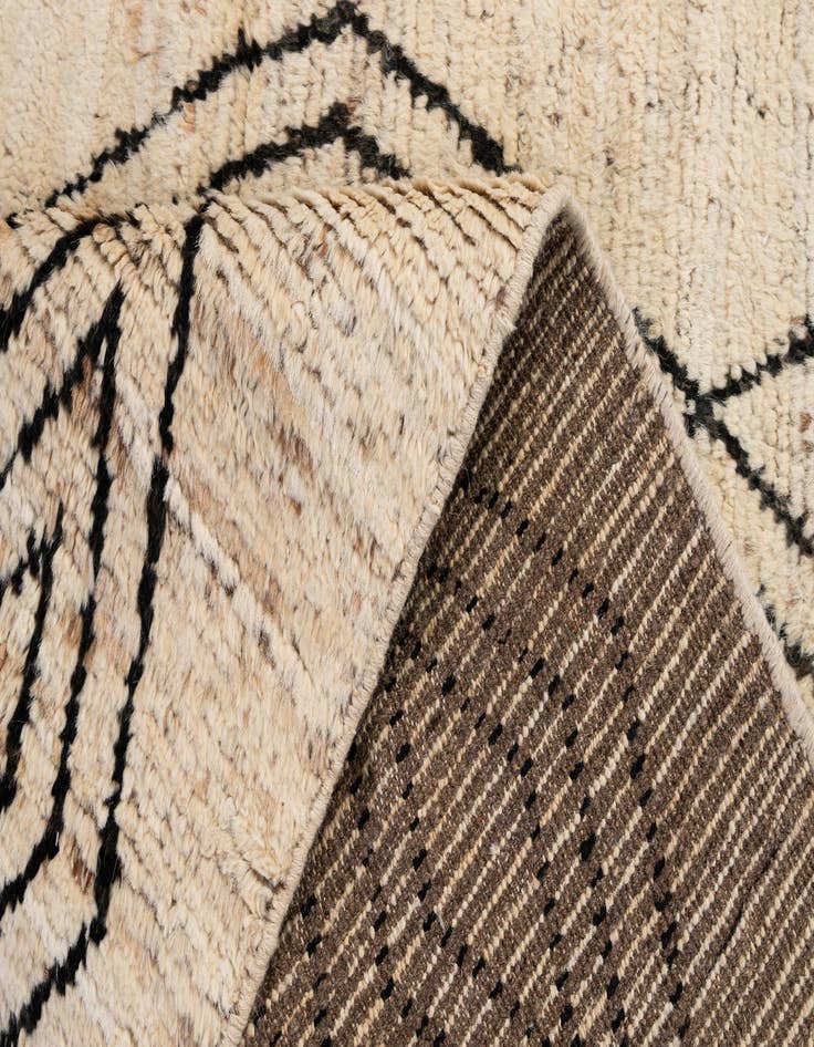 Detail image of  3' 2 x 15' 3  Hand Knotted Moroccan Wool Runner Rug