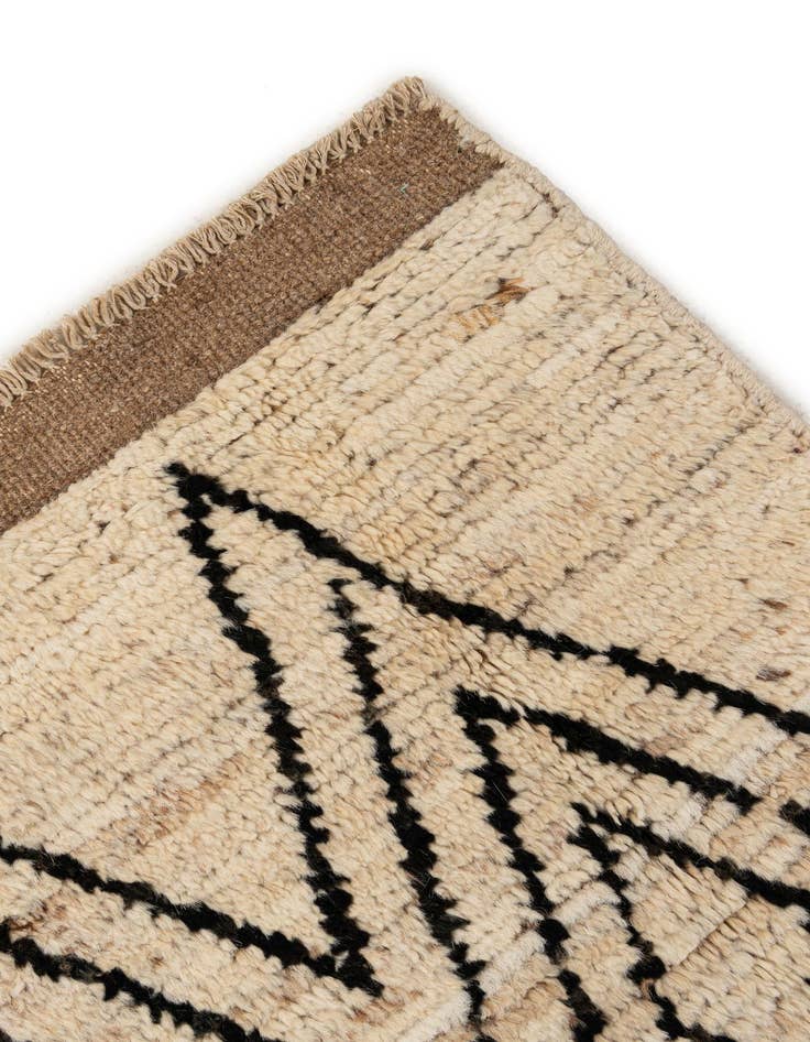 Detail image of  3' 2 x 15' 3  Hand Knotted Moroccan Wool Runner Rug