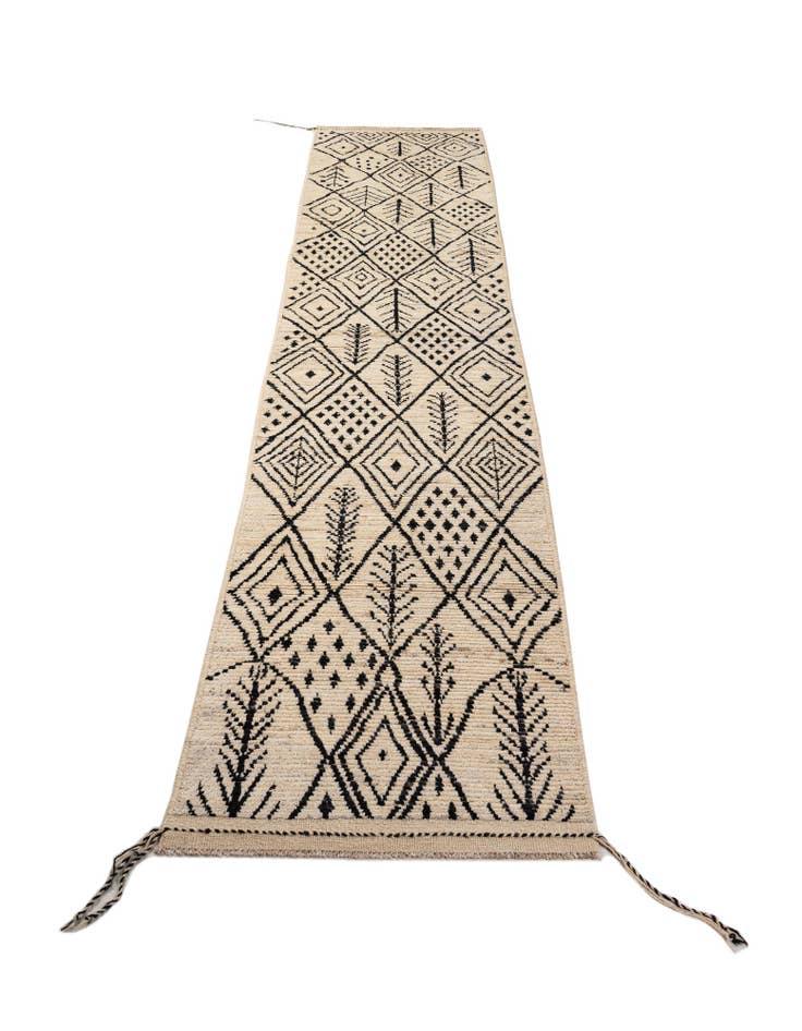 Detail image of  3' x 16' 6  Hand Knotted Moroccan Wool Runner Rug