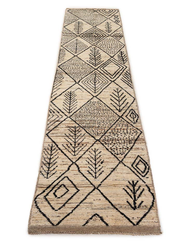 Detail image of  2' 11 x 16' 11  Hand Knotted Moroccan Wool Runner Rug