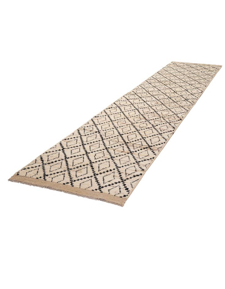 Detail image of  3' 2 x 16' 9  Hand Knotted Moroccan Wool Runner Rug