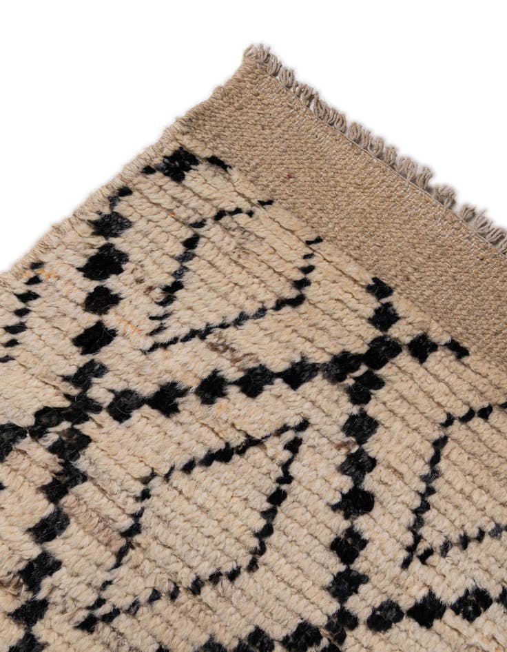 Detail image of  3' 2 x 16' 9  Hand Knotted Moroccan Wool Runner Rug