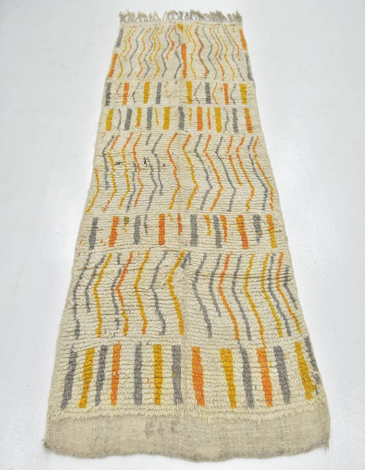 Detail image of  4' x 8'  Hand Knotted Moroccan Wool Runner Rug