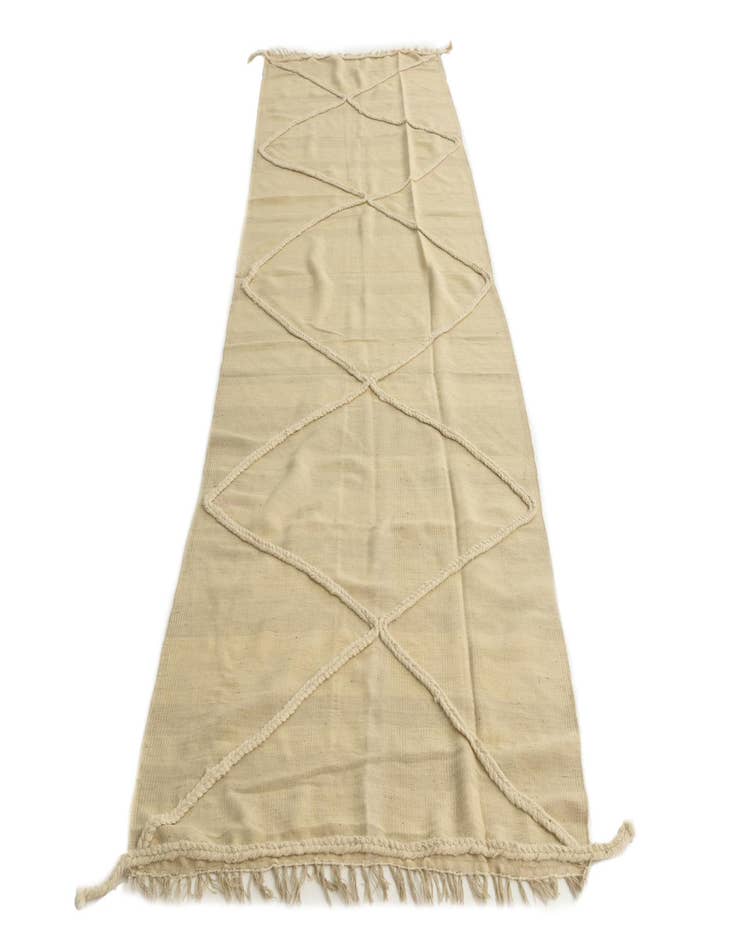 Detail image of 3' 8 x 11' Hand Knotted Moroccan Wool Runner Rug