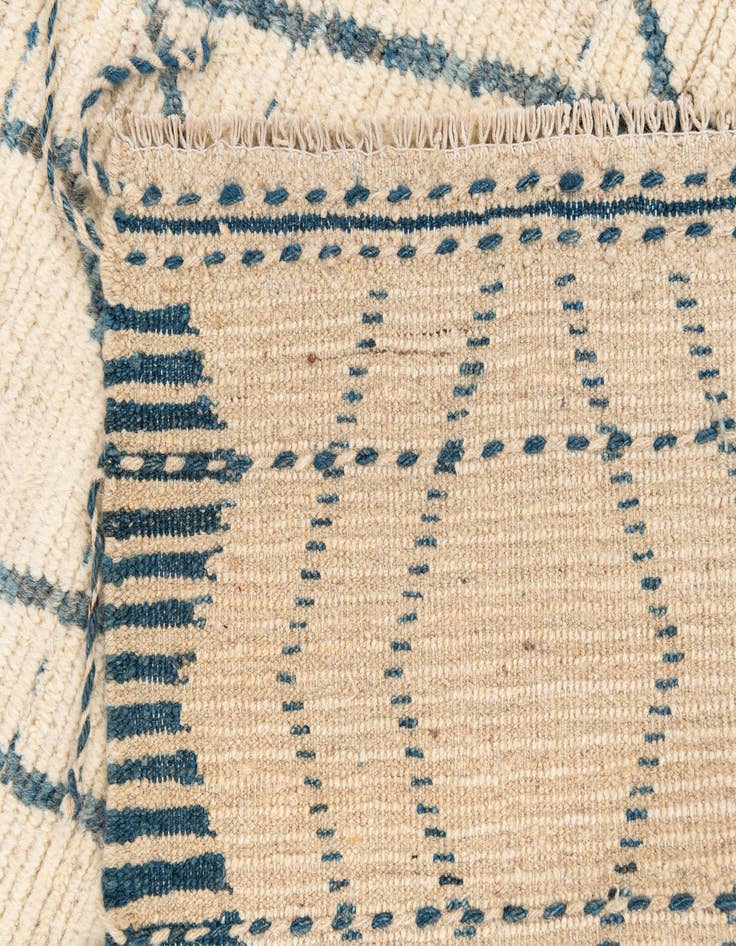 Detail image of  3' 7 x 12' 9  Hand Knotted Moroccan Wool Runner Rug