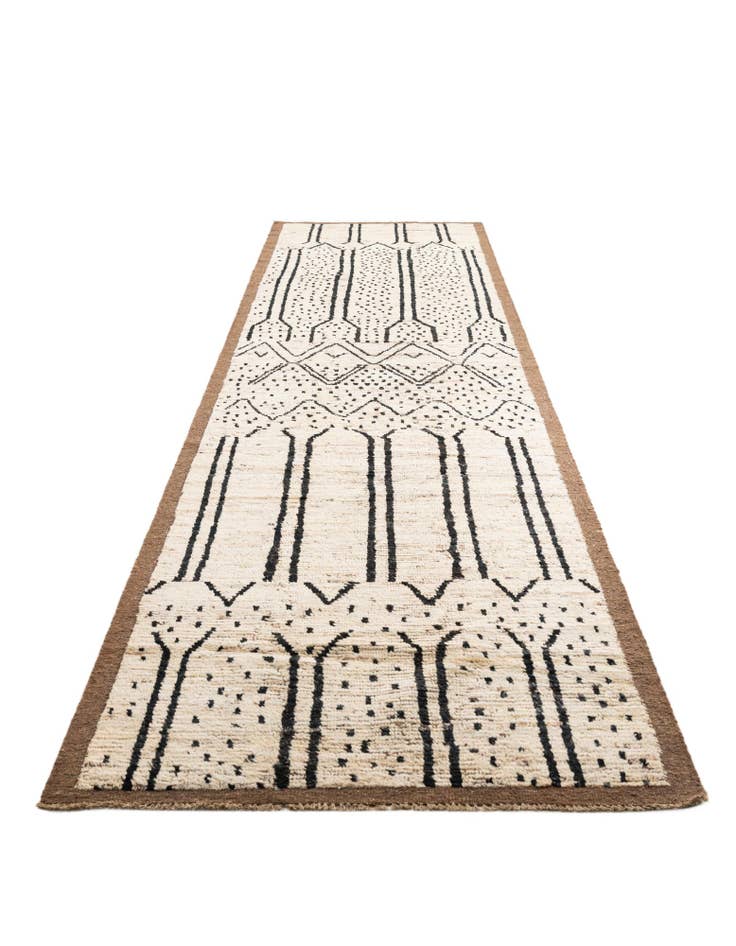 Detail image of  4' 4 x 15' 9  Hand Knotted Moroccan Wool Runner Rug