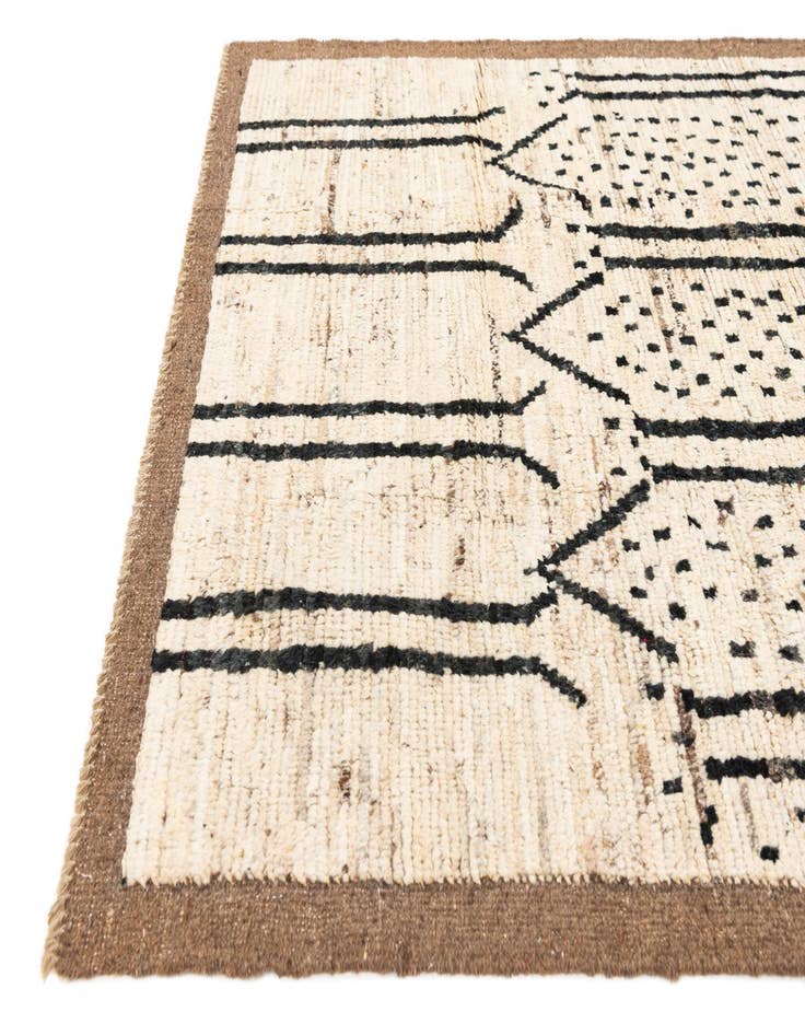 Detail image of  4' 4 x 15' 9  Hand Knotted Moroccan Wool Runner Rug