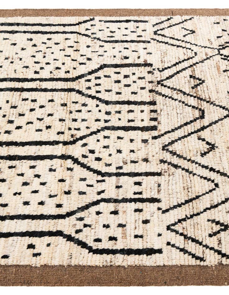 Detail image of  4' 4 x 15' 9  Hand Knotted Moroccan Wool Runner Rug