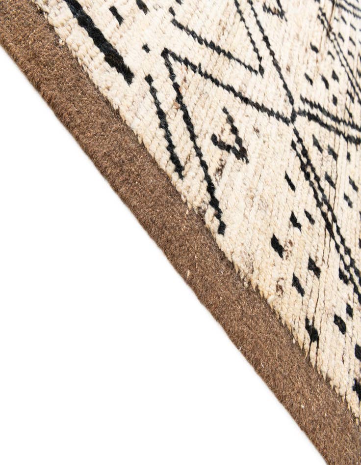Detail image of  4' 4 x 15' 9  Hand Knotted Moroccan Wool Runner Rug