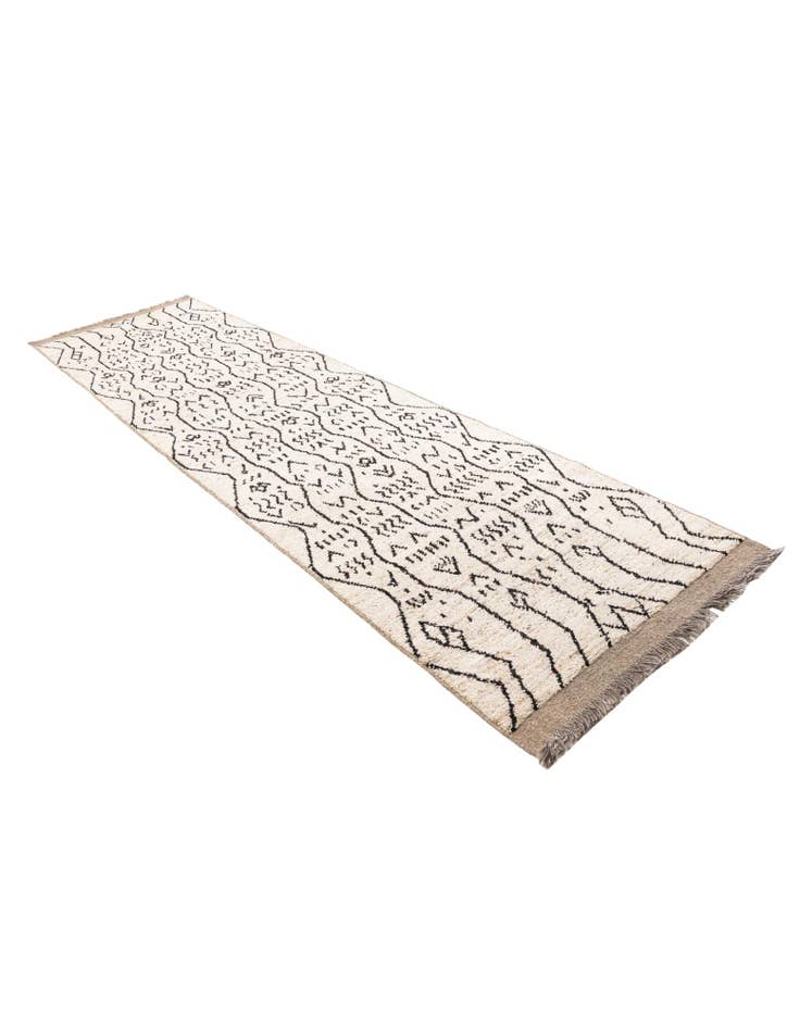 Detail image of  3' 4 x 12' 10  Hand Knotted Moroccan Wool Runner Rug