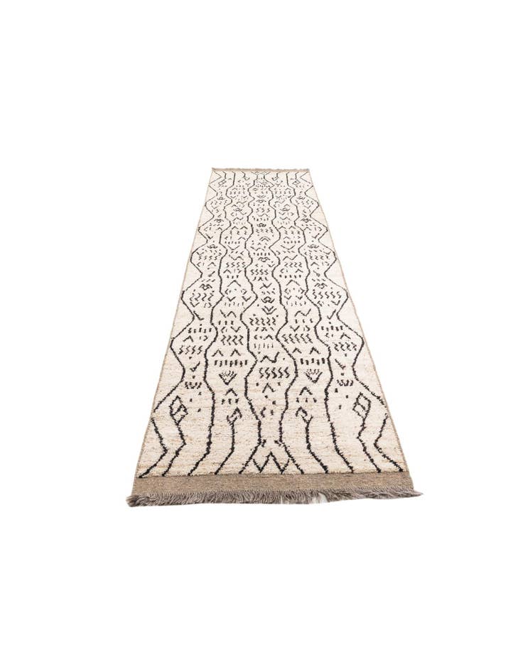 Detail image of  3' 4 x 12' 10  Hand Knotted Moroccan Wool Runner Rug