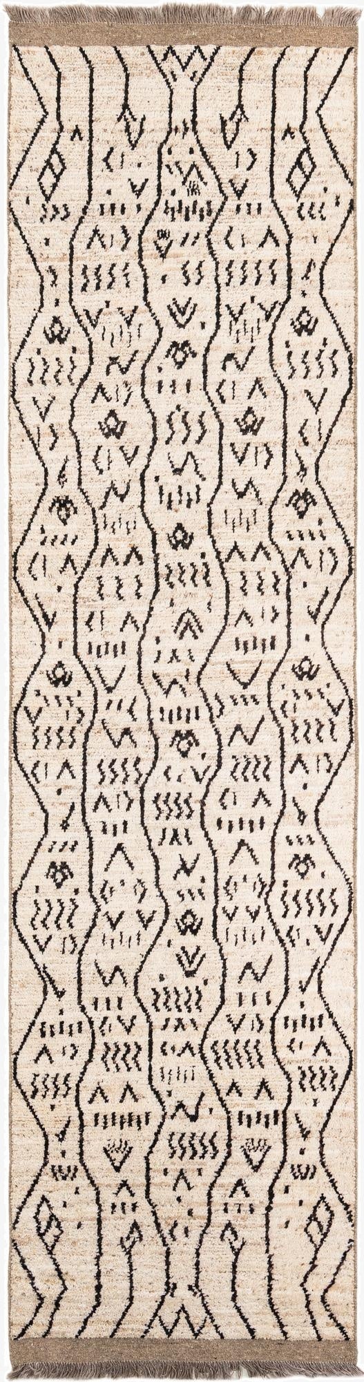  3' 4 x 12' 10  Hand Knotted Moroccan Wool Runner Rug