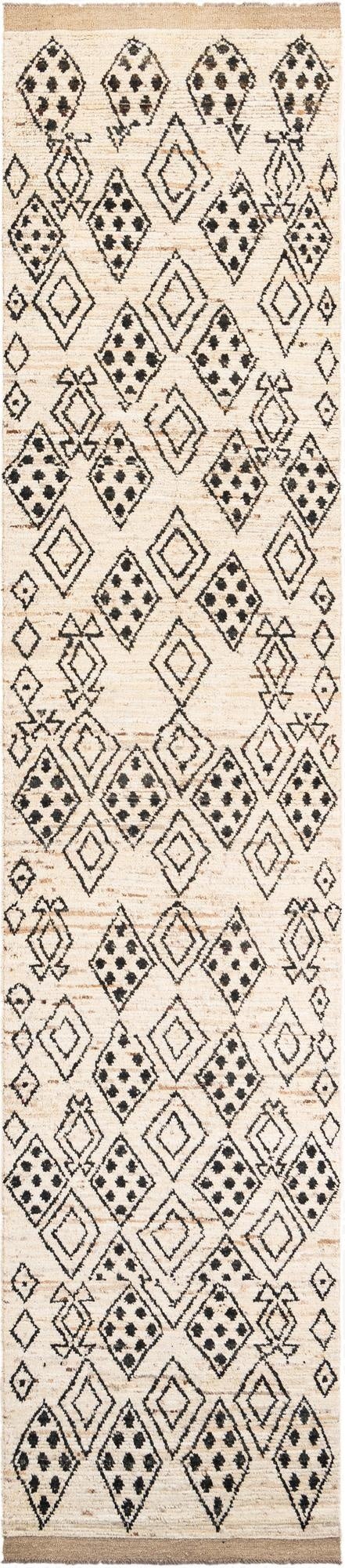  3' 4 x 15' 9  Hand Knotted Moroccan Wool Runner Rug
