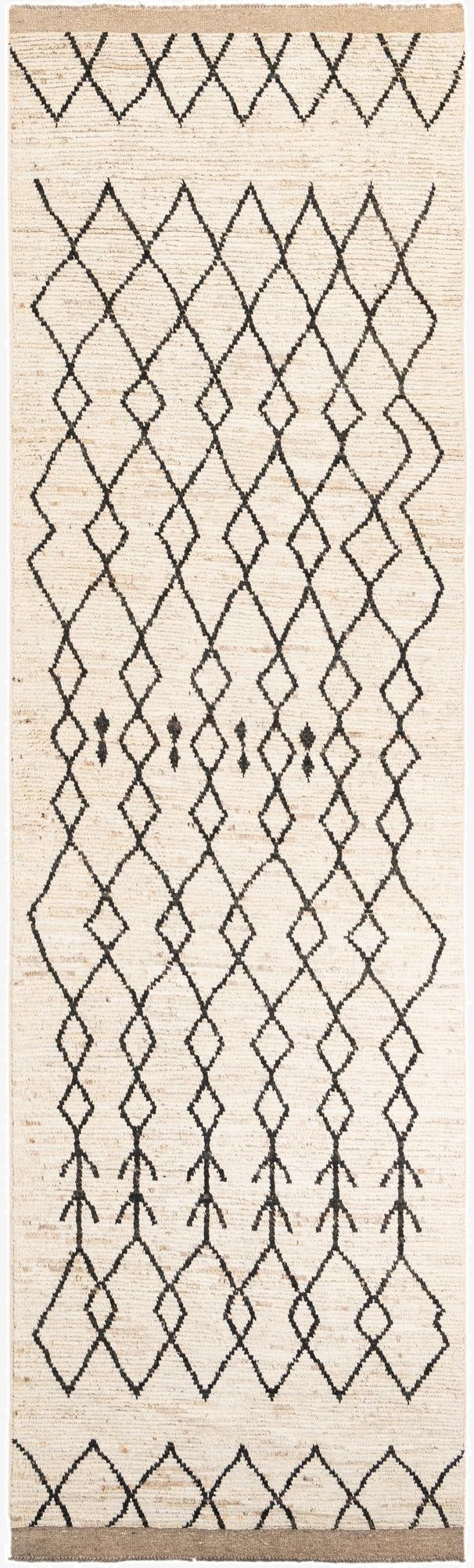  4' 4 x 14' 10  Hand Knotted Moroccan Wool Runner Rug