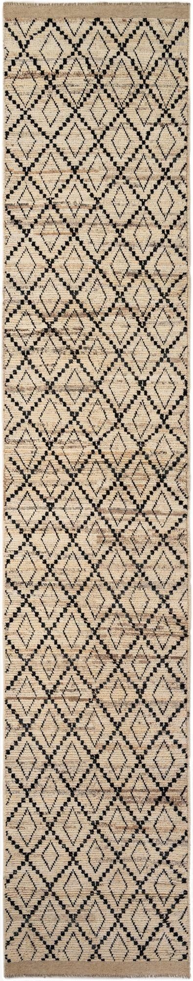  3' 2 x 16' 9  Hand Knotted Moroccan Wool Runner Rug