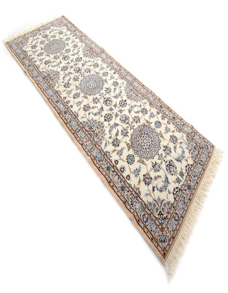 Detail image of  3' 6 x 9' 10  Hand Knotted Nain Persian Wool Runner Rug