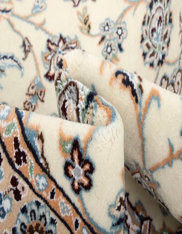 Detail image of  3' 6 x 9' 10  Hand Knotted Nain Persian Wool Runner Rug