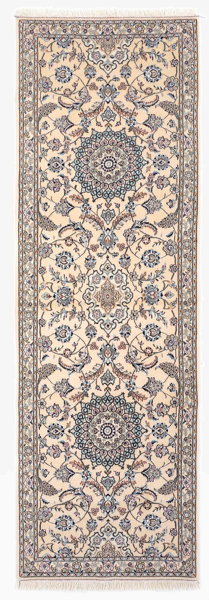  2' 11 x 9' 2  Hand Knotted Nain Persian Wool Runner Rug