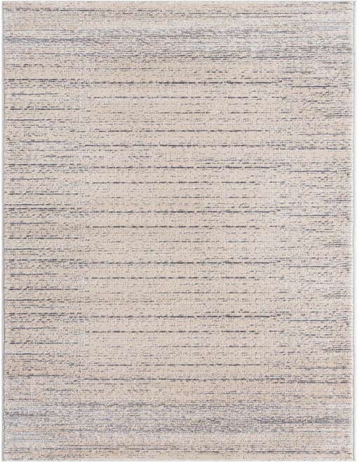A 10 ft runner rug in ivories and creams with a modern, textured, horizontal striped pattern, ideal for a hallway.