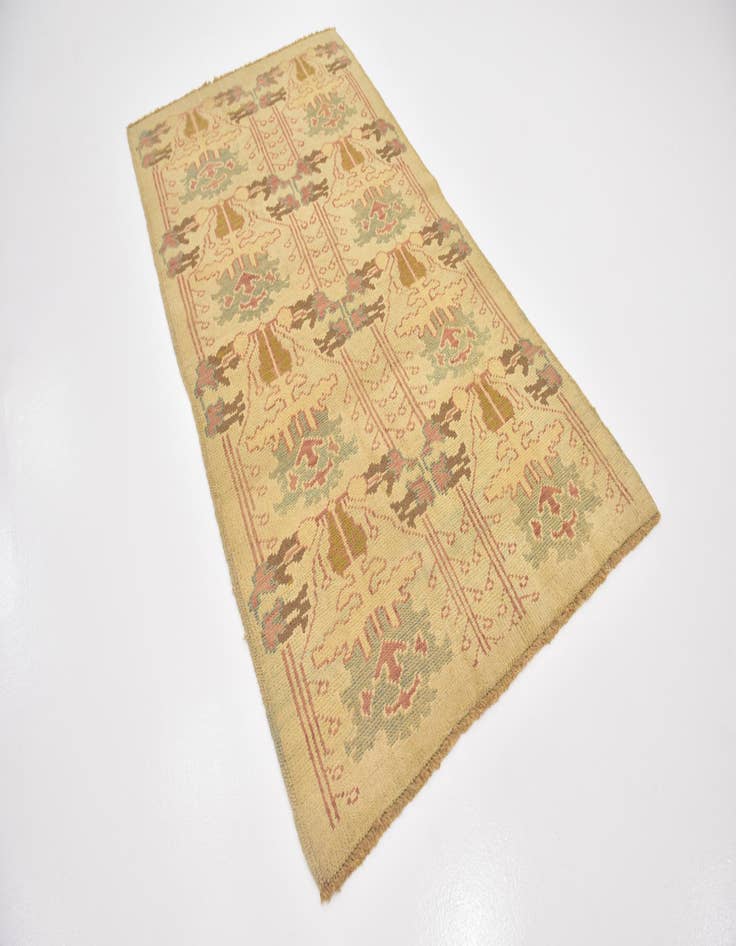 Detail image of  4' 3 x 8' 2  Hand Knotted Oushak Wool Runner Rug