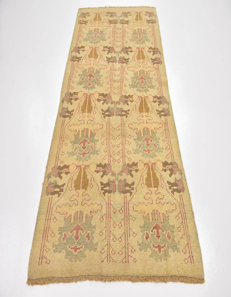 Detail image of  4' 3 x 8' 2  Hand Knotted Oushak Wool Runner Rug