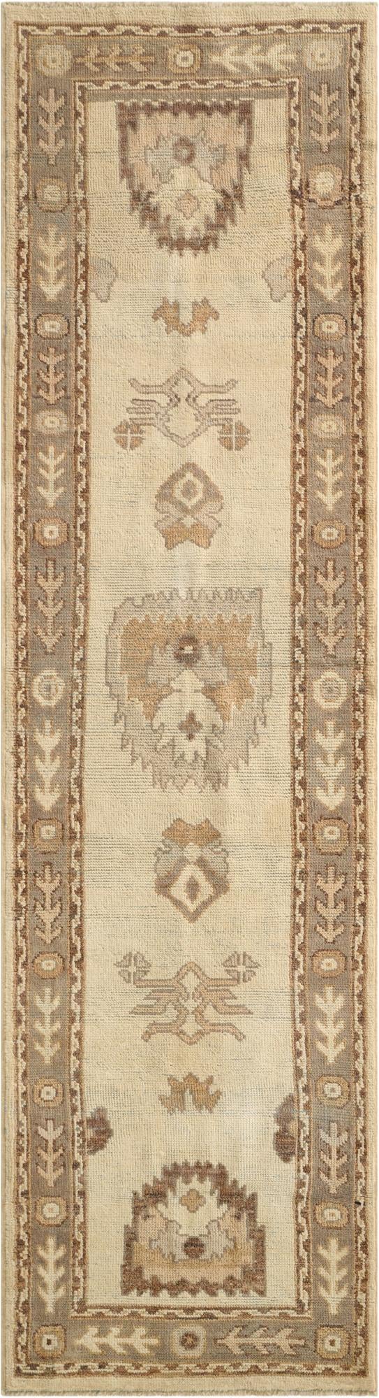  2' 10 x 10' 6  Hand Knotted Oushak Wool Runner Rug