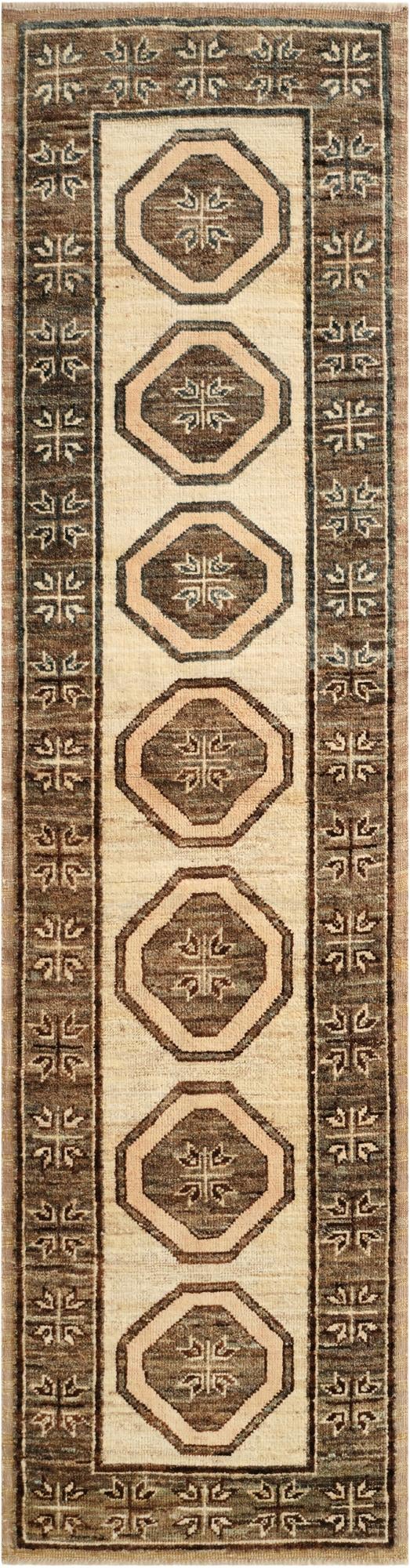  2' 9 x 10' 6  Hand Knotted Oushak Wool Runner Rug