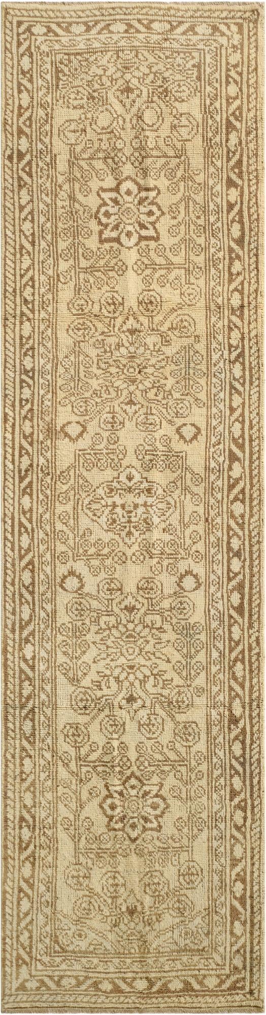  2' 7 x 10'  Hand Knotted Oushak Wool Runner Rug
