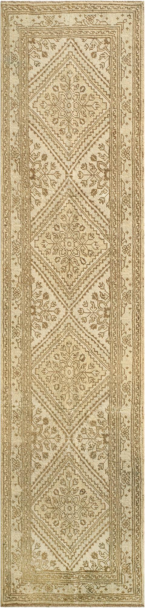  2' 6 x 10' 3  Hand Knotted Oushak Wool Runner Rug