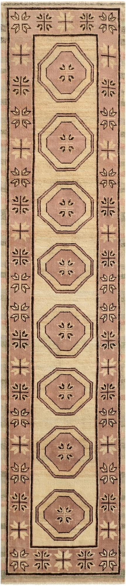  2' 9 x 12' 8  Hand Knotted Oushak Wool Runner Rug