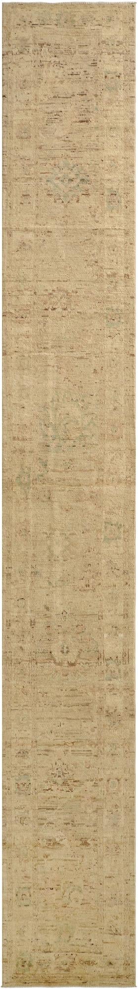  2' 6 x 18' 10  Hand Knotted Oushak Wool Runner Rug