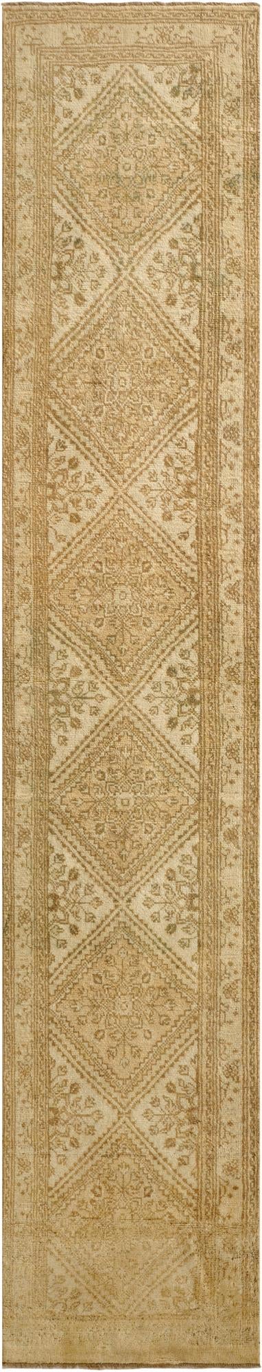  2' 5 x 12' 9  Hand Knotted Oushak Wool Runner Rug