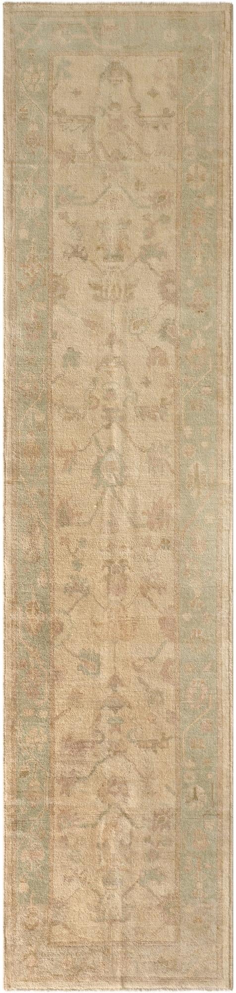  2' 9 x 11' 8  Hand Knotted Oushak Wool Runner Rug