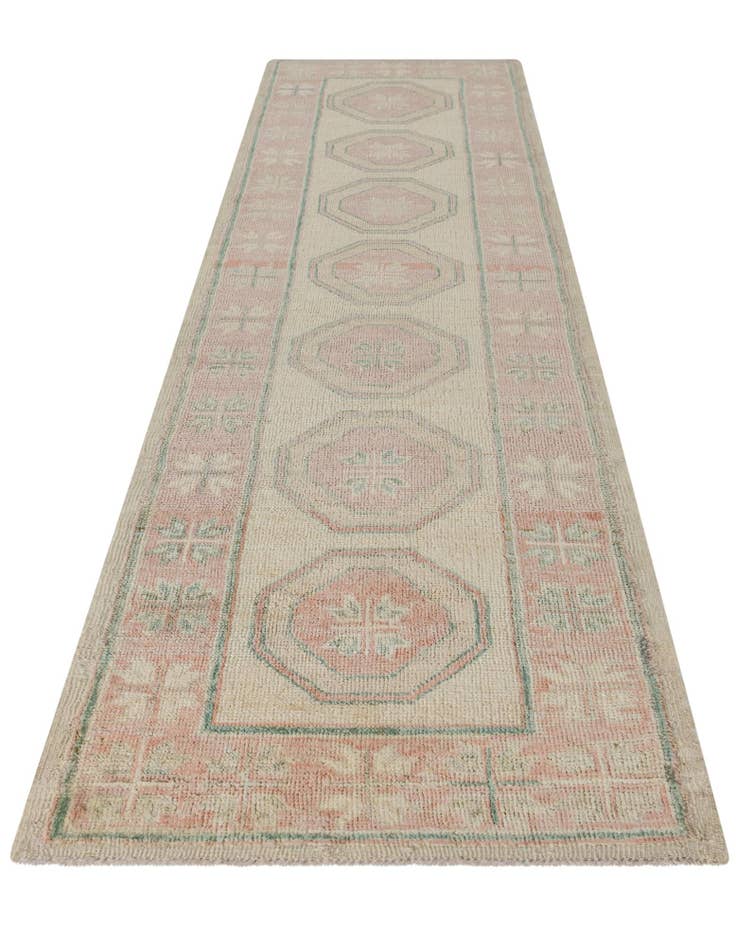 Detail image of 2' 9 x 10' 10 Hand Knotted Oushak Wool Runner Rug