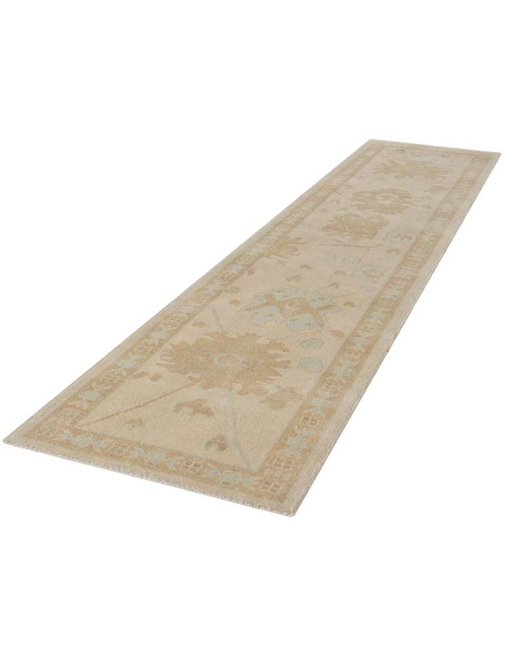 Detail image of 2' 8 x 11' 8 Hand Knotted Oushak Wool Runner Rug