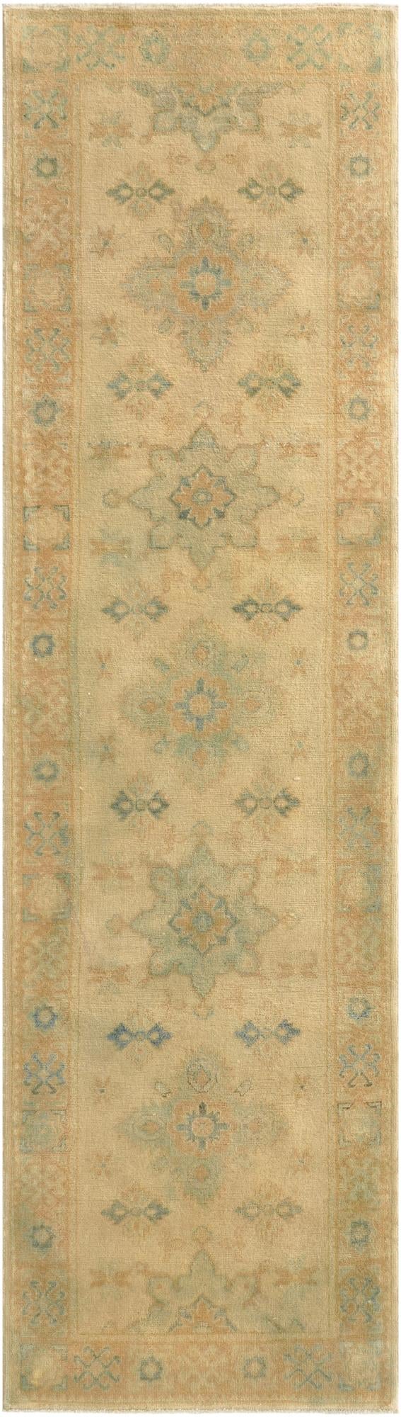 2' 9 x 9' 8 Hand Knotted Oushak Wool Runner Rug
