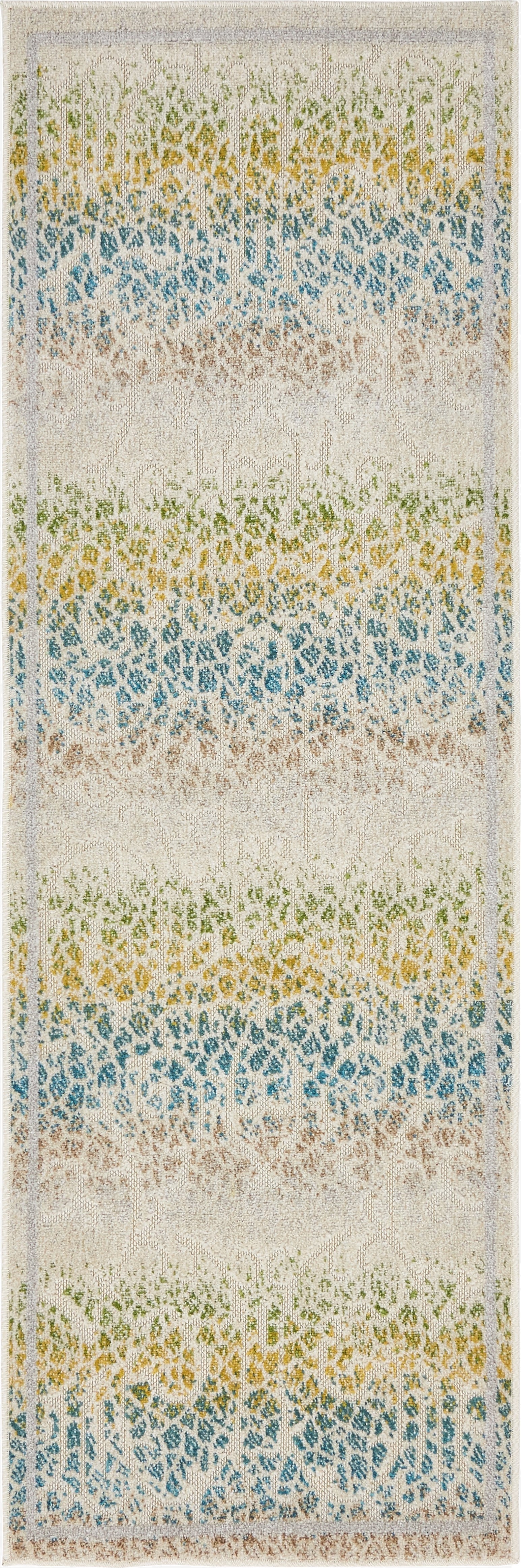  2' x 6'  Washable Botanical Indoor / Outdoor Runner Rug