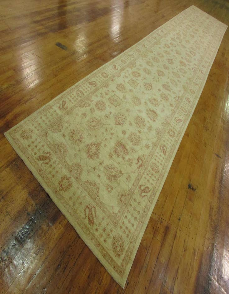 Detail image of  5' 3 x 29' 1  Hand Knotted Peshawar Ziegler Oriental Runner Rug