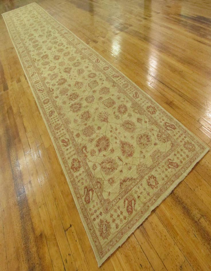 Detail image of  5' 3 x 29' 1  Hand Knotted Peshawar Ziegler Oriental Runner Rug