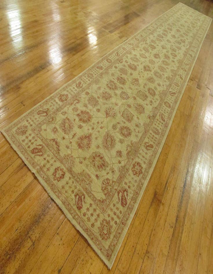 Detail image of  5' 3 x 29' 1  Hand Knotted Peshawar Ziegler Oriental Runner Rug