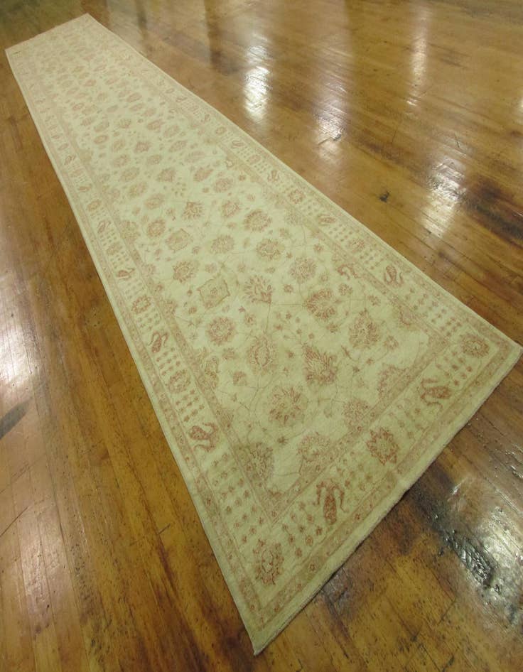 Detail image of  5' 3 x 29' 1  Hand Knotted Peshawar Ziegler Oriental Runner Rug