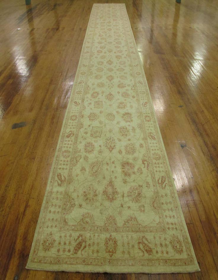 Detail image of  5' 3 x 29' 1  Hand Knotted Peshawar Ziegler Oriental Runner Rug