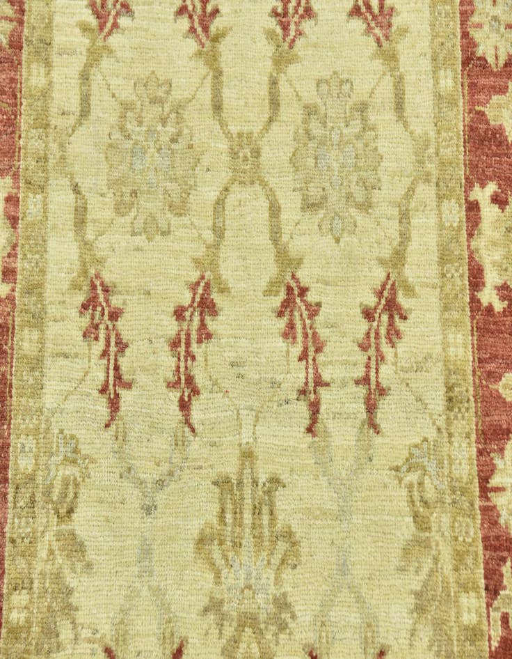 Detail image of  2' 8 x 9' 10  Hand Knotted Peshawar Ziegler Runner Rug